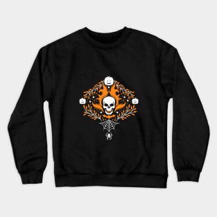 Damask Halloween - Black Crewneck Sweatshirt